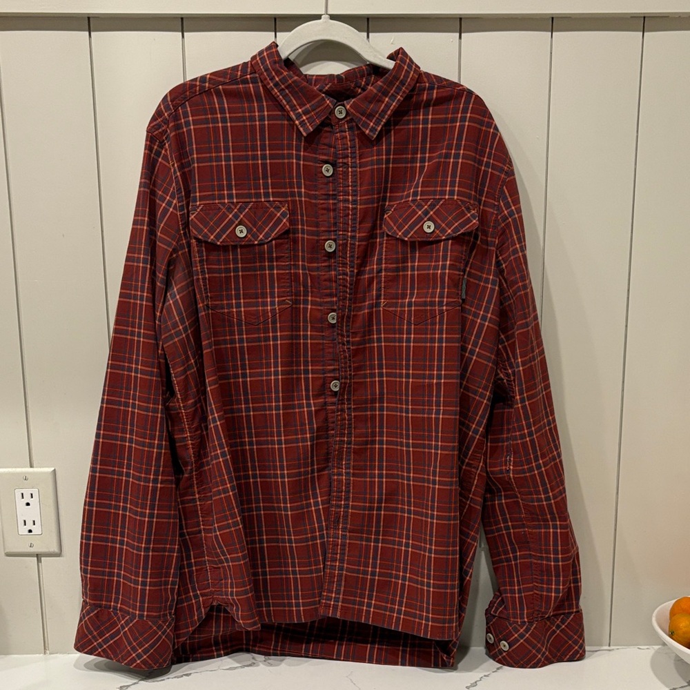 Stio Eddy Red Plaid Button-Up Shirt